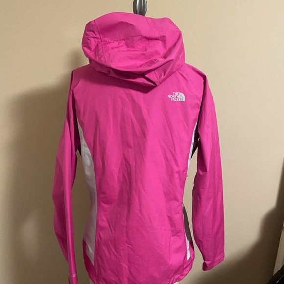 The North Face Hyvent Flash Dry Rain Jacket in Pink and Gray - Picture 3 of 8